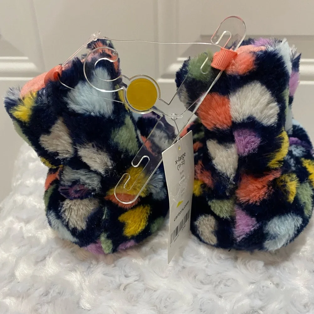 Carter’s Toddler Girls Jetta Faux Fur Hearts Slipper Boots - XL (11/12)